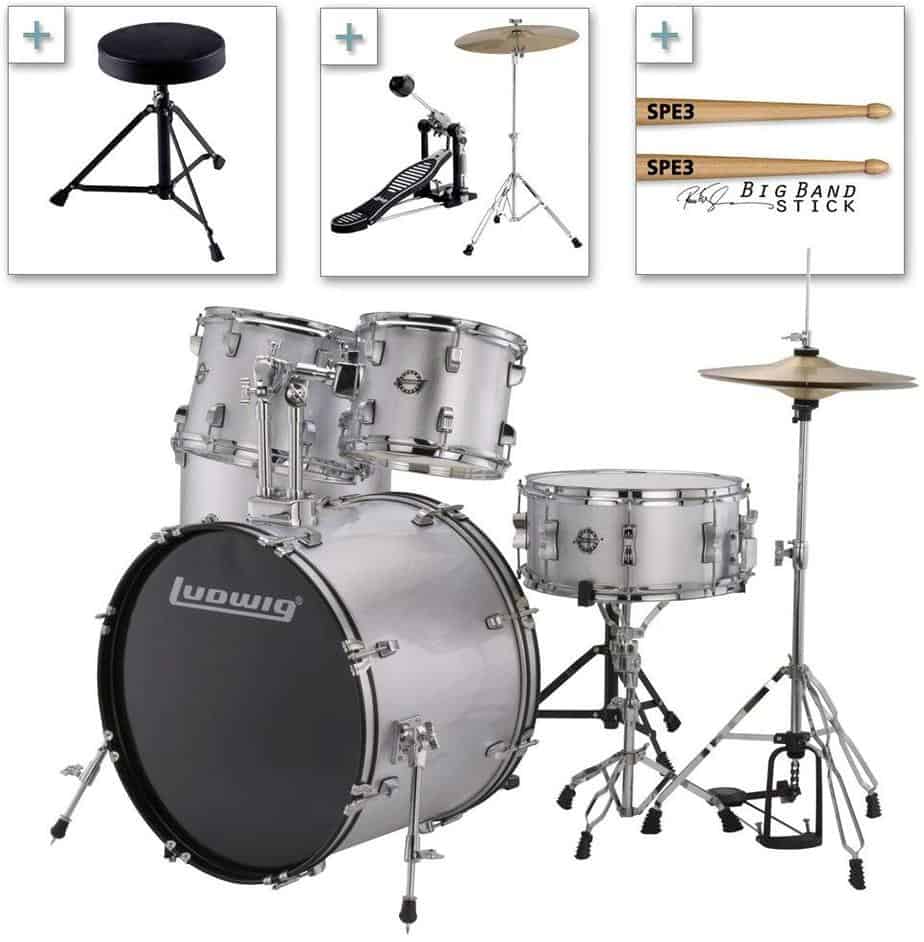  Ludwig Accent Drive Series LC175 Complete Drum Package