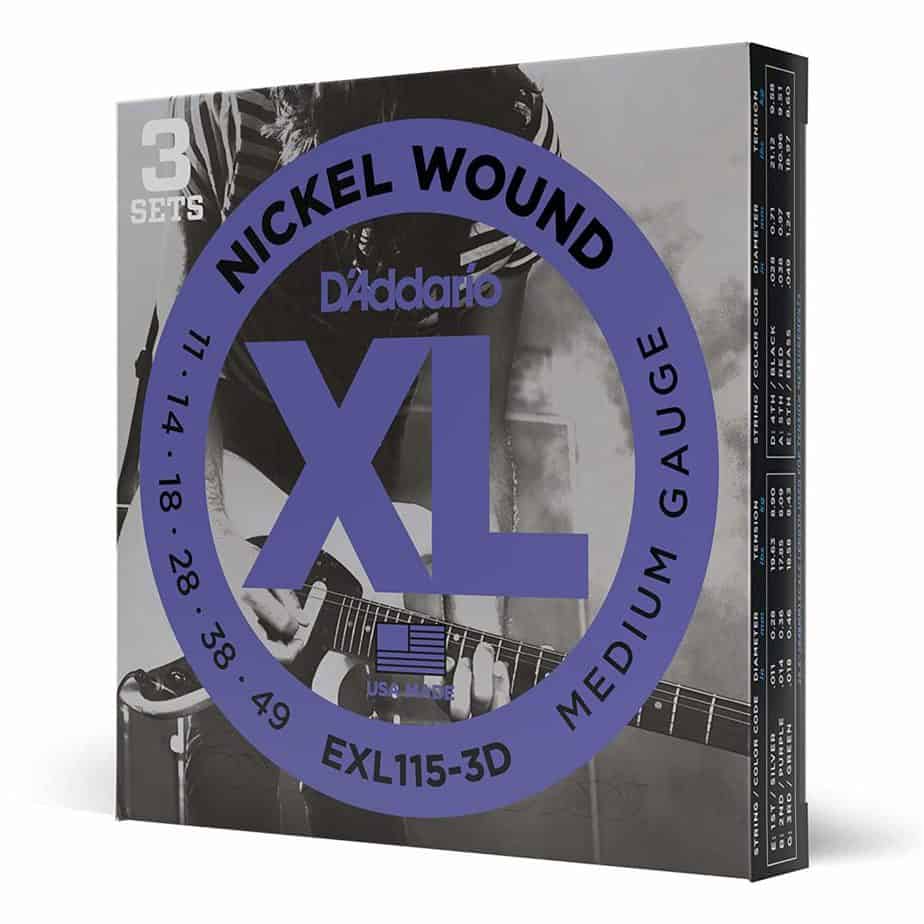 D’Addario Nickel Wound Electric Guitar Strings-