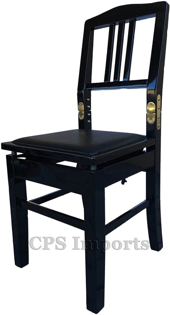  Ebony adjustable piano chair bench with back